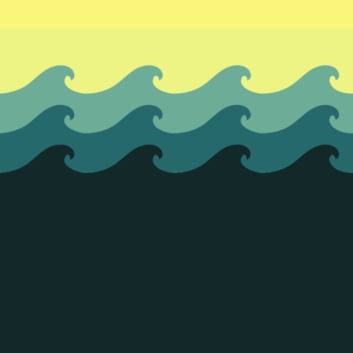 Tiled sea wave pattern vector image